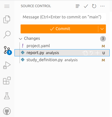 Staging changes in Gitpod.